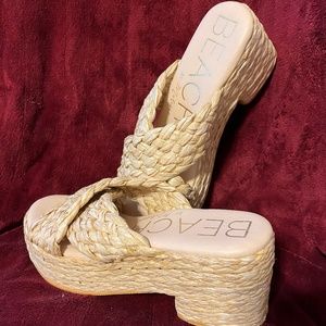 Beach by Matisse raffia slip on sandal heels